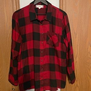 Pink Rose brand Red and Black Flannel Shirt Sz. Large